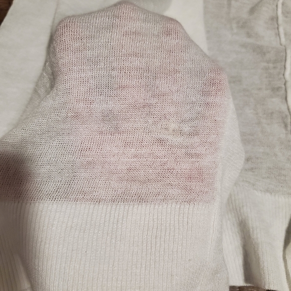 LOFT White Open Front Cardigan Waterfall Hem Cap Sleeve Draped Bride Office XS - Picture 5 of 7